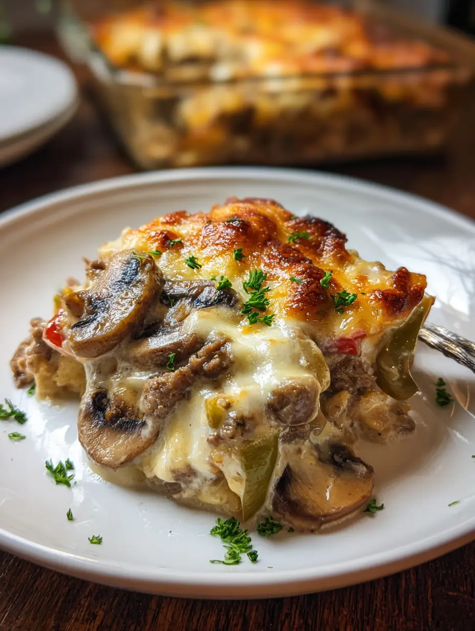 philly cheesesteak casserole recipe