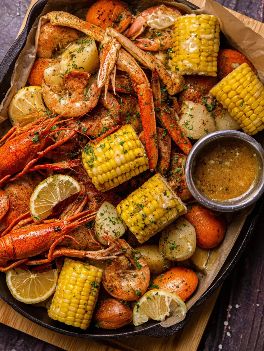 Cajun Seafood Boil with Garlic Butter Sauce Recipe