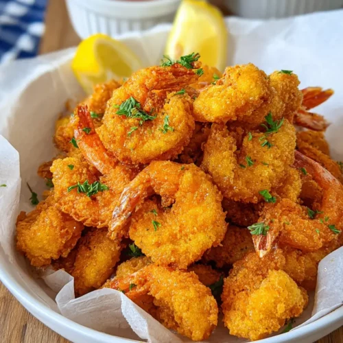 Delicious Southern Fried Shrimp served with a crispy golden coating