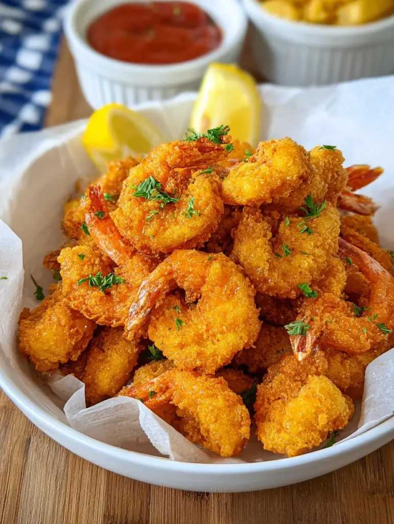 Delicious Southern Fried Shrimp served with a crispy golden coating