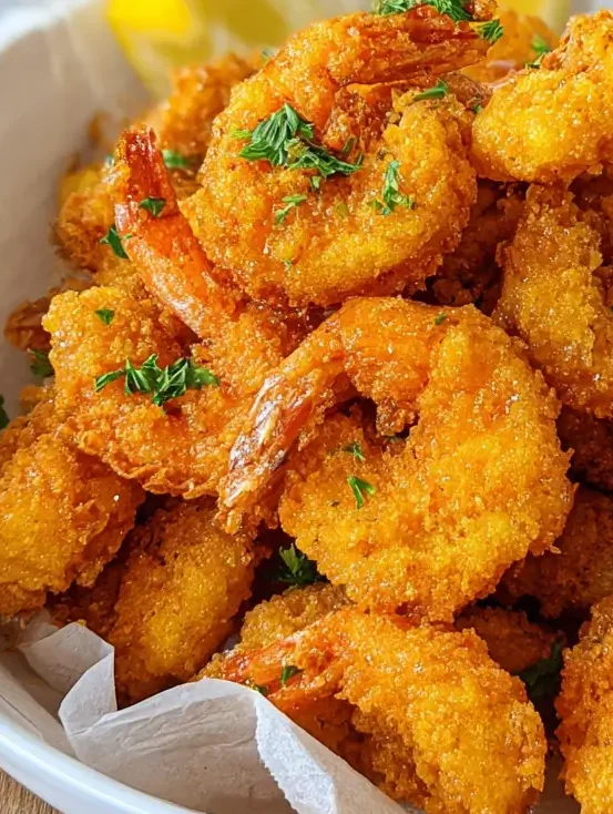 Delicious Southern Fried Shrimp served with a crispy golden coating