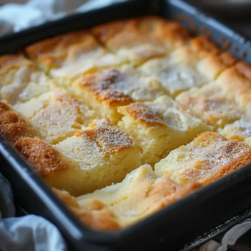 Delicious slice of French Butter Cake with a golden crust and soft interior.