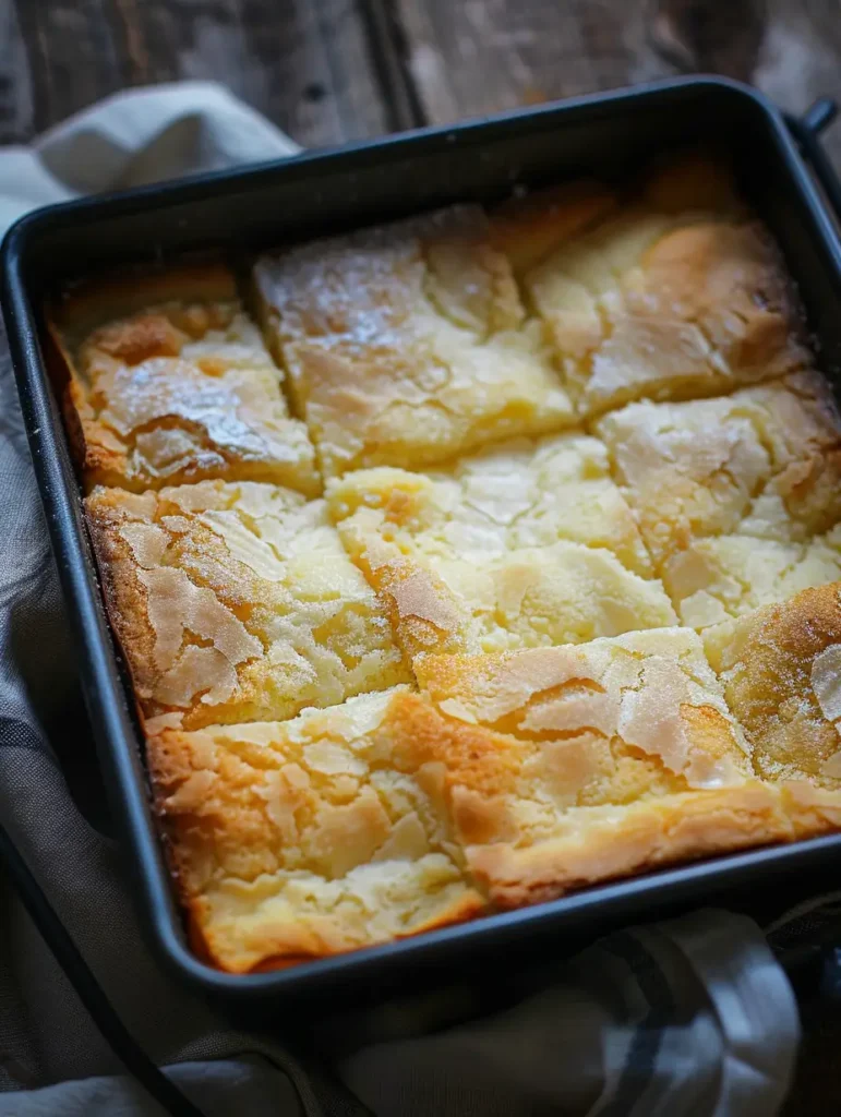 Delicious slice of French Butter Cake with a golden crust and soft interior.