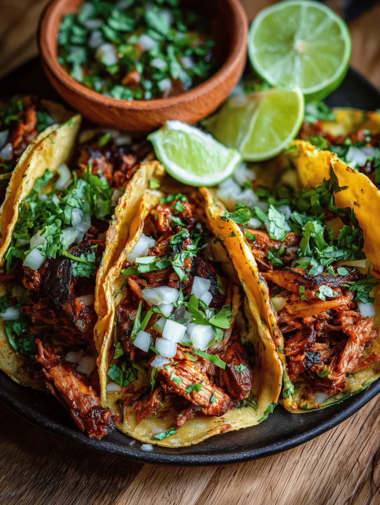 This Easy Adobada Tacos Recipe features smoky, juicy chicken marinated in bold adobo spices