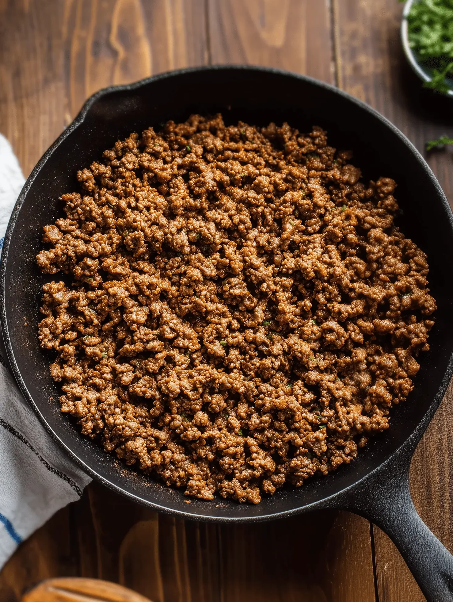 Easy Hobo Casserole with ground beef and potatoes baked in a white casserole dish