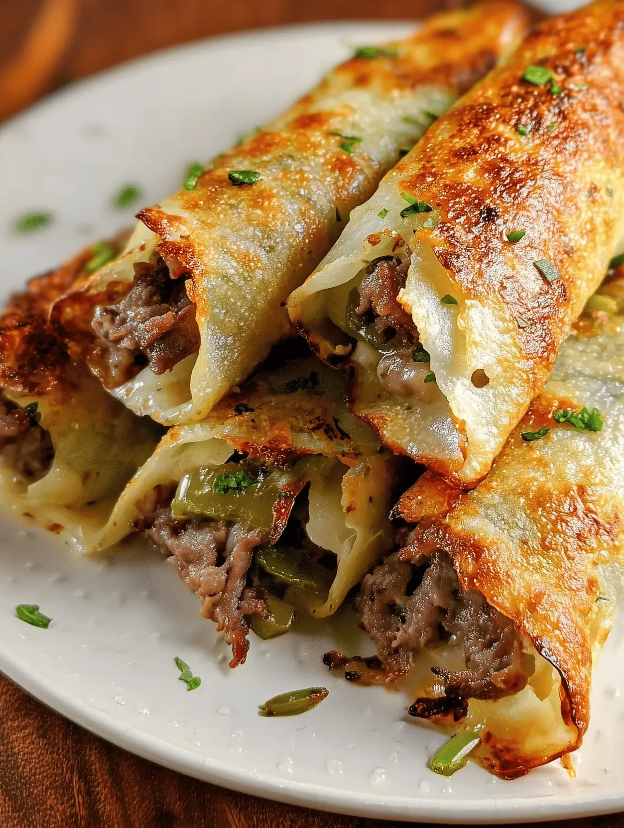 Keto Philly Cheesesteak Roll Ups with cheese, ground beef, and peppers, low-carb snack