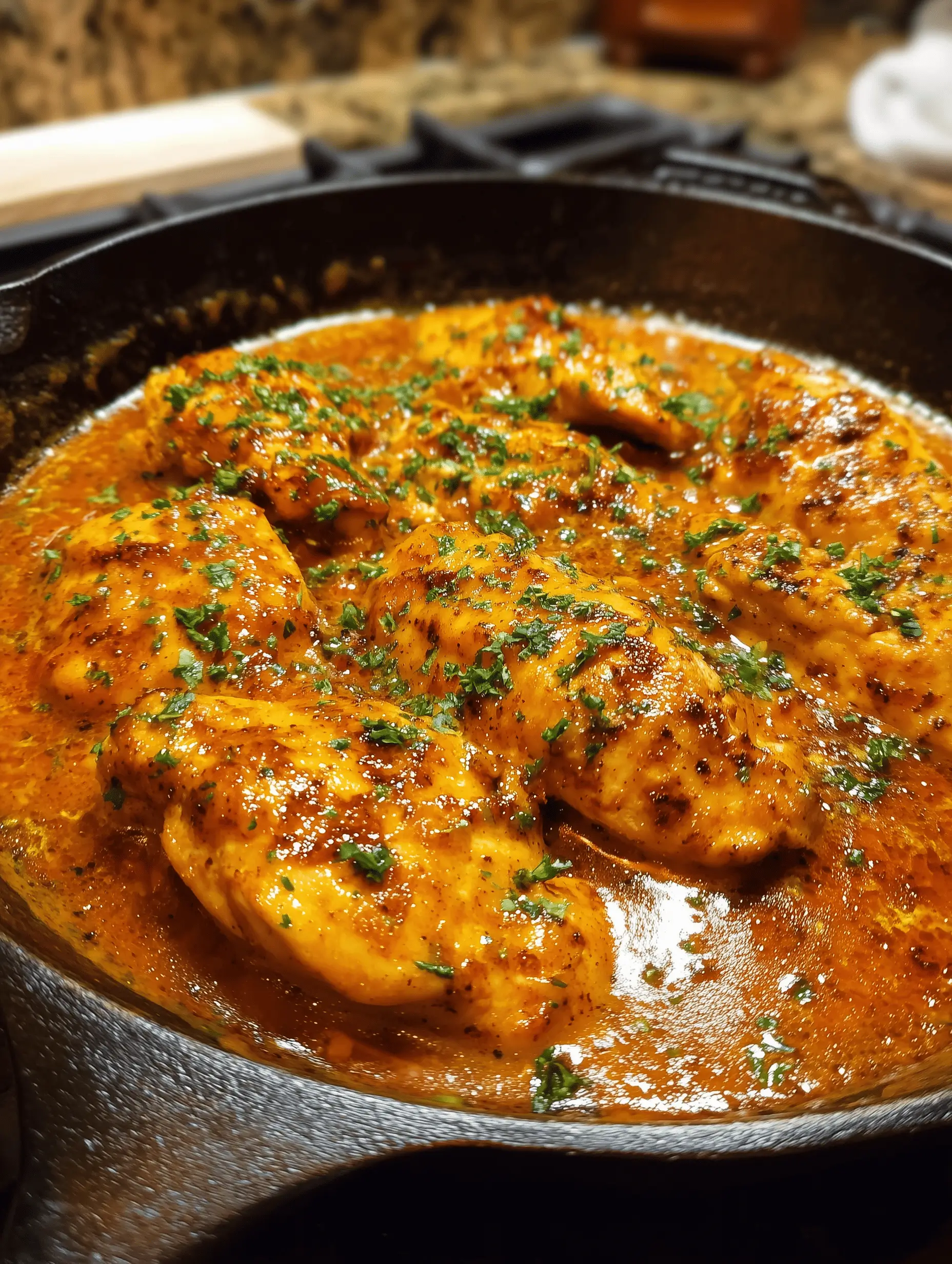 Delicious Texas Roadhouse Butter Chicken Skillet with juicy chicken in garlic-honey butter sauce.