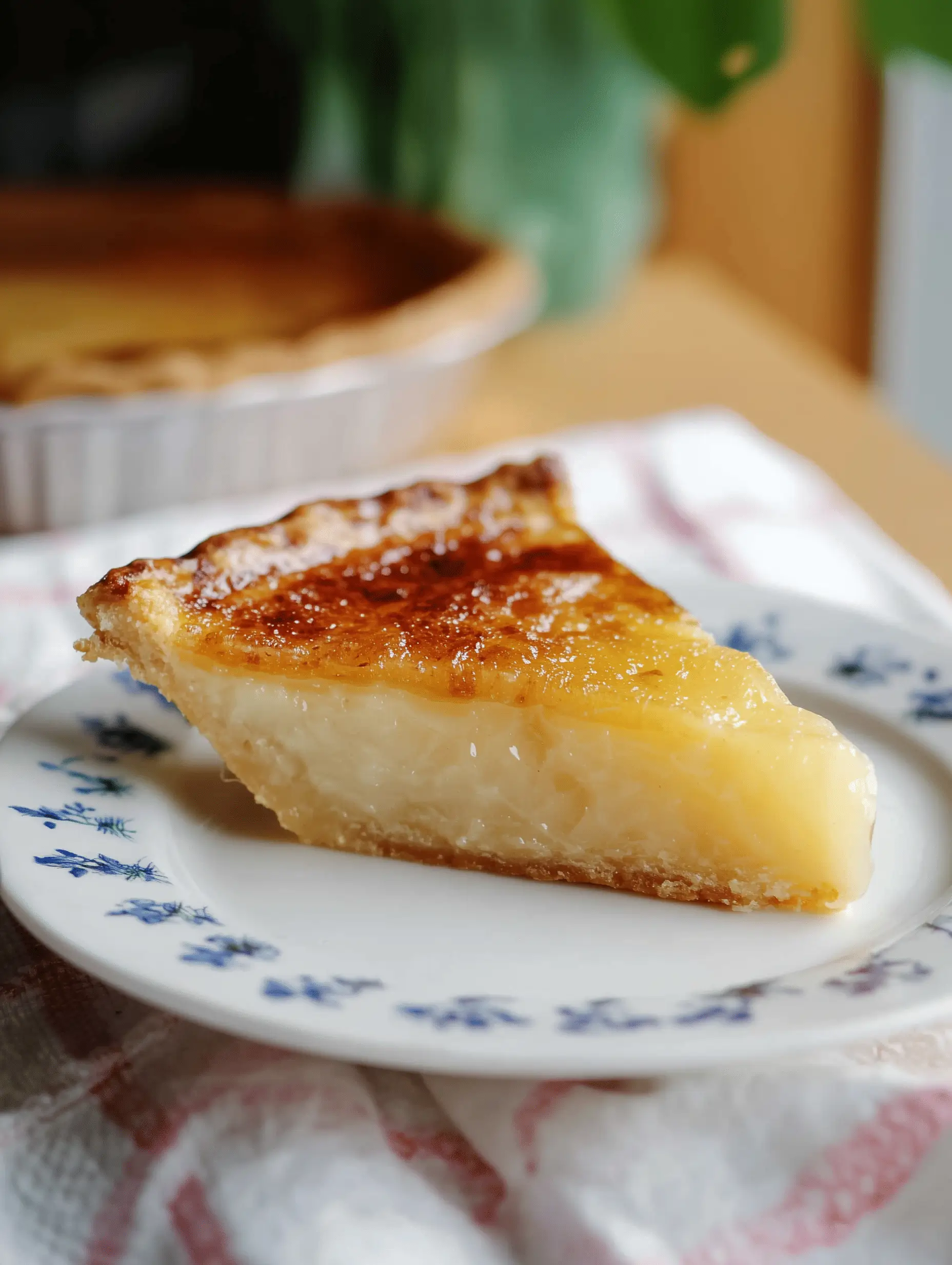Delicious creamy water pie representing Great Depression era recipe.