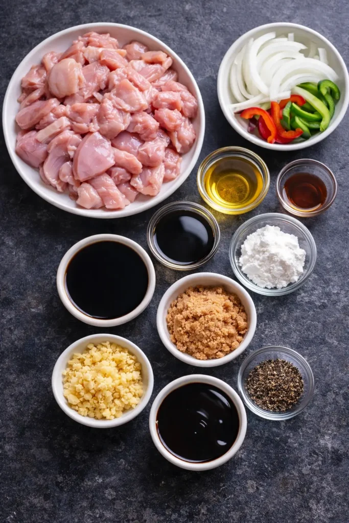 Delicious Black Pepper Chicken stir fry with tender chicken and fresh vegetables