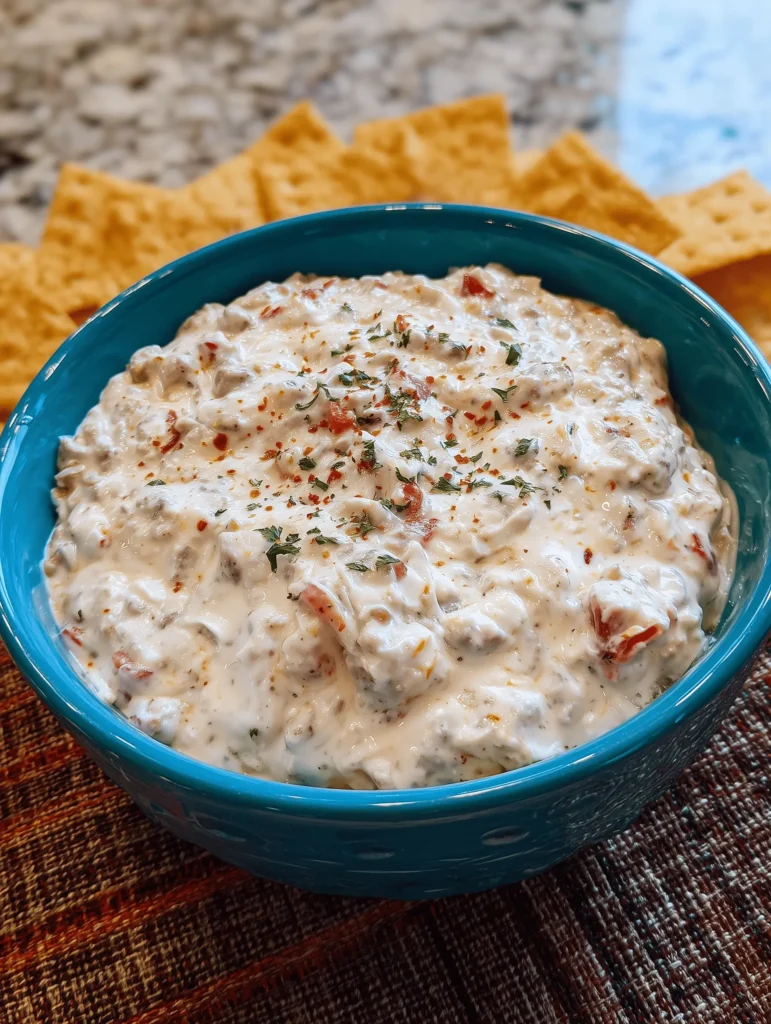 This creamy, crowd-pleasing sausage dip is perfect for parties and gatherings, featuring a delightful blend of sausage, cream cheese, and Rotel tomatoes.