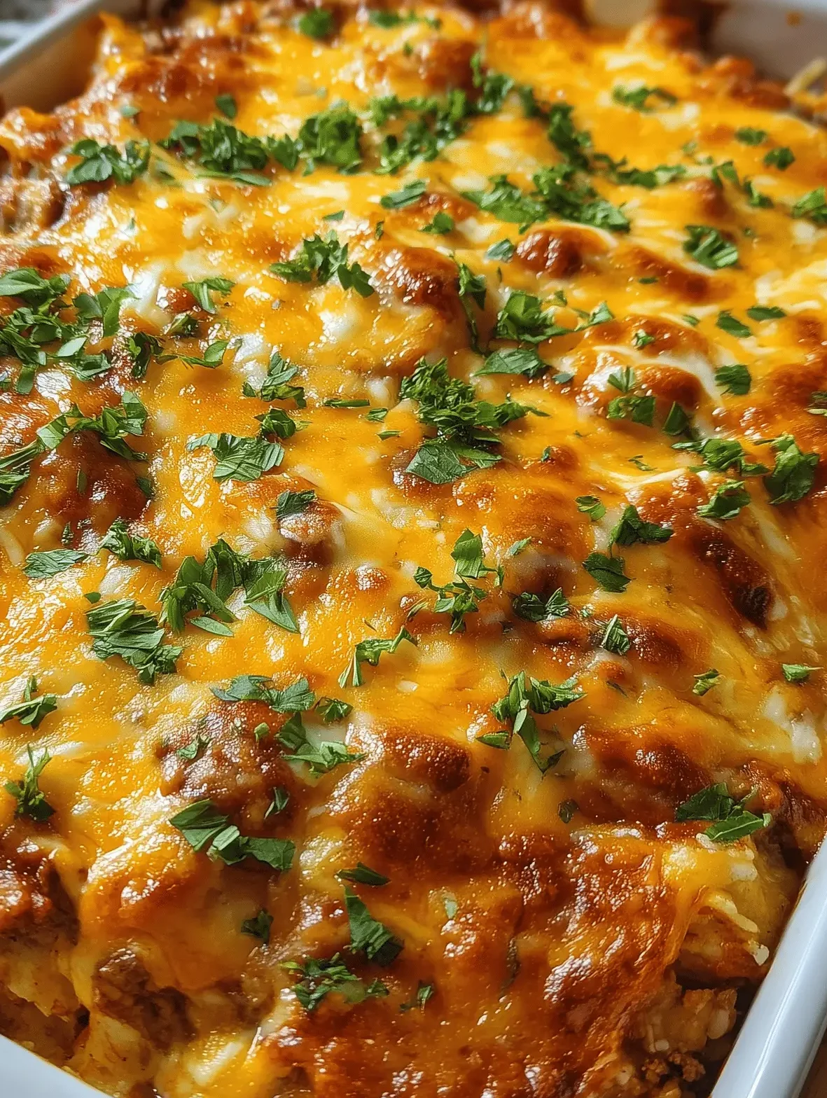 Mexican White Trash Casserole with Doritos, cheese, and shredded chicken in a baking dish