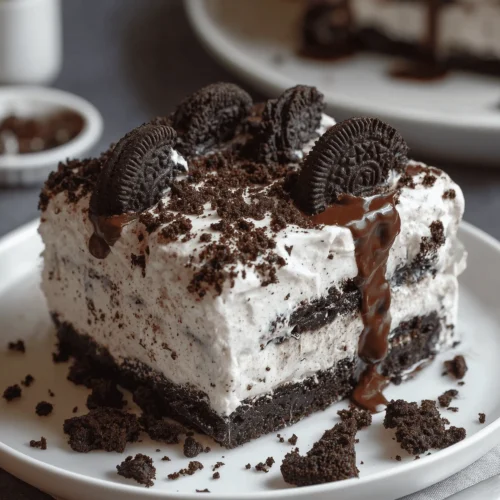 Delicious homemade Oreo Ice Cream Cake with layers of cookies and cream, perfect for summer.
