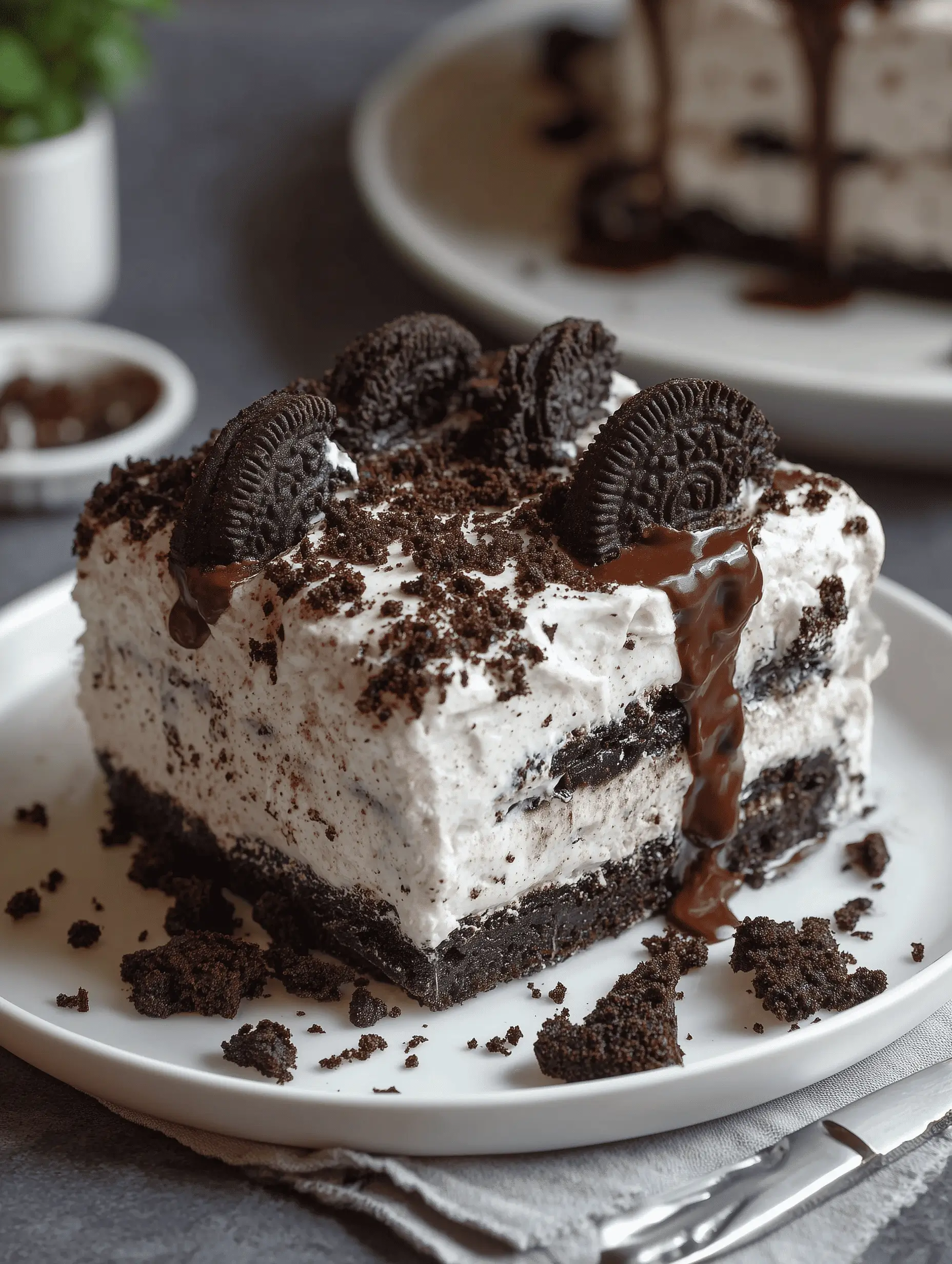 Delicious homemade Oreo Ice Cream Cake with layers of cookies and cream, perfect for summer.