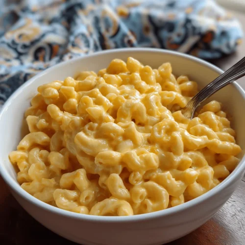 Homemade Velveeta Mac and Cheese baked with breadcrumbs and creamy cheese sauce.