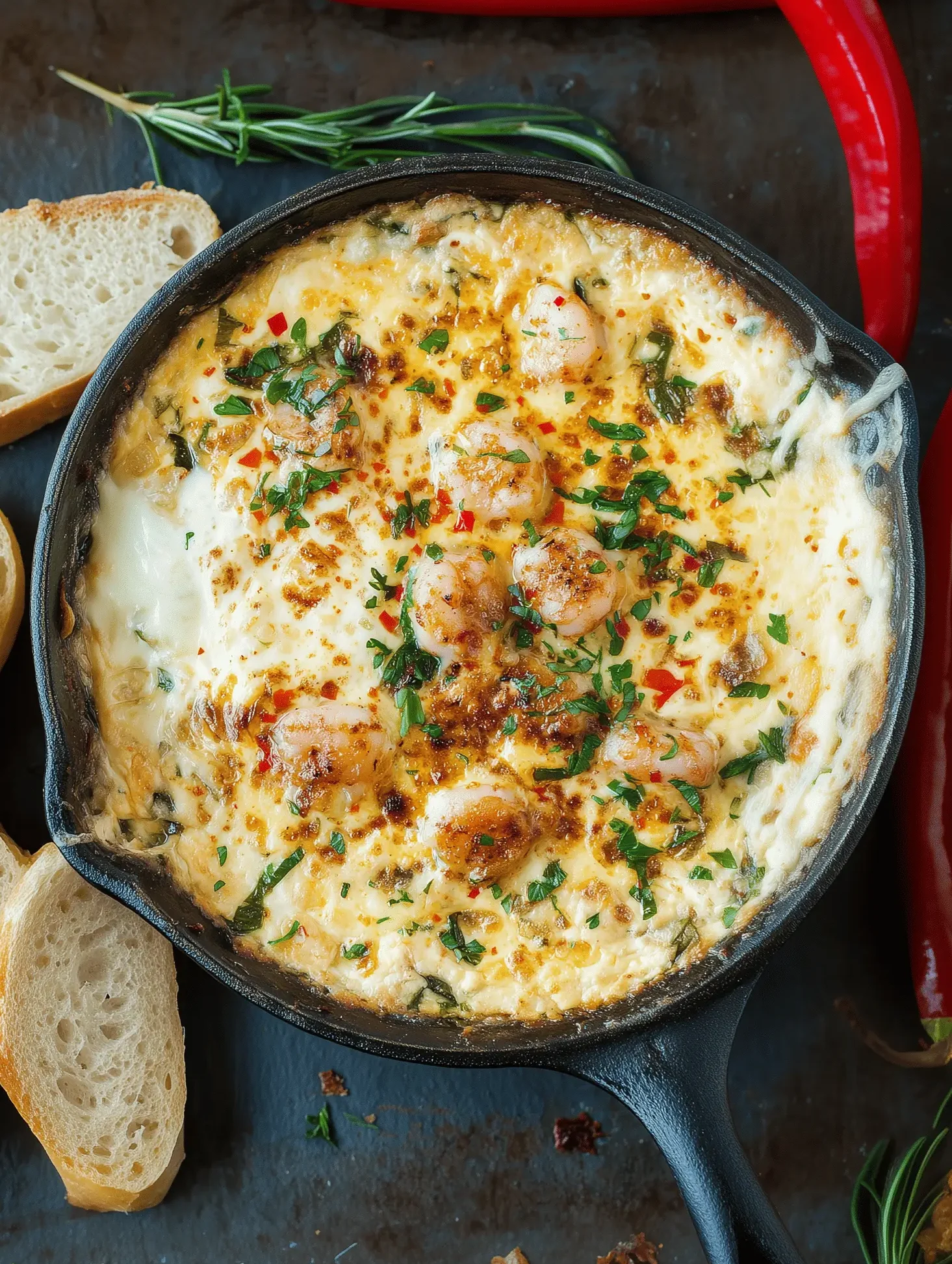 Creamy Seafood Dip with shrimp, crab, cheese, and veggies served with crackers