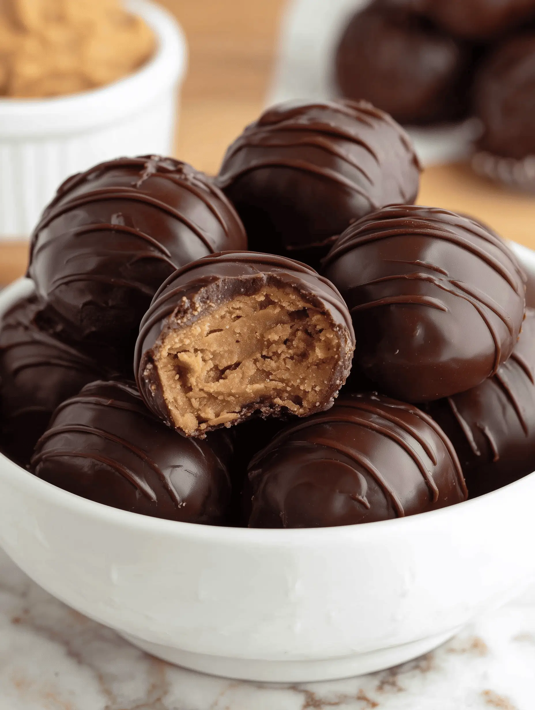 Chocolate Peanut Butter Balls are creamy, rich, and coated in smooth chocolate for the perfect easy no-bake dessert treat.