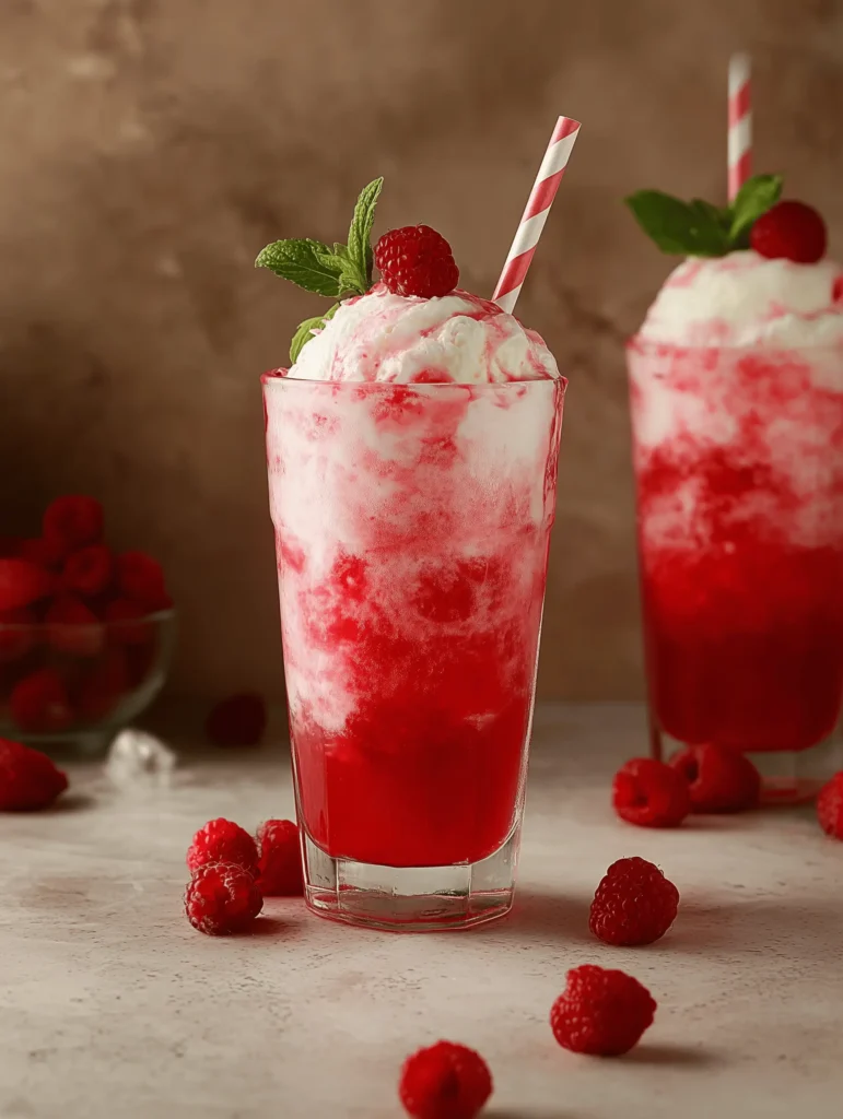 Refreshing glass of Italian Cream Soda with flavored syrup and whipped cream.