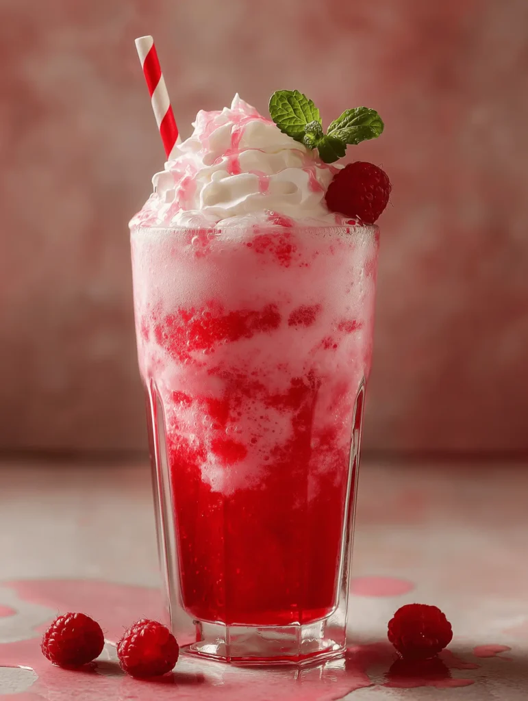Refreshing glass of Italian Cream Soda with flavored syrup and whipped cream.