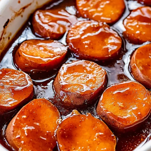 Delicious candied sweet potatoes baked in a rich, buttery glaze and spiced with brown sugar.